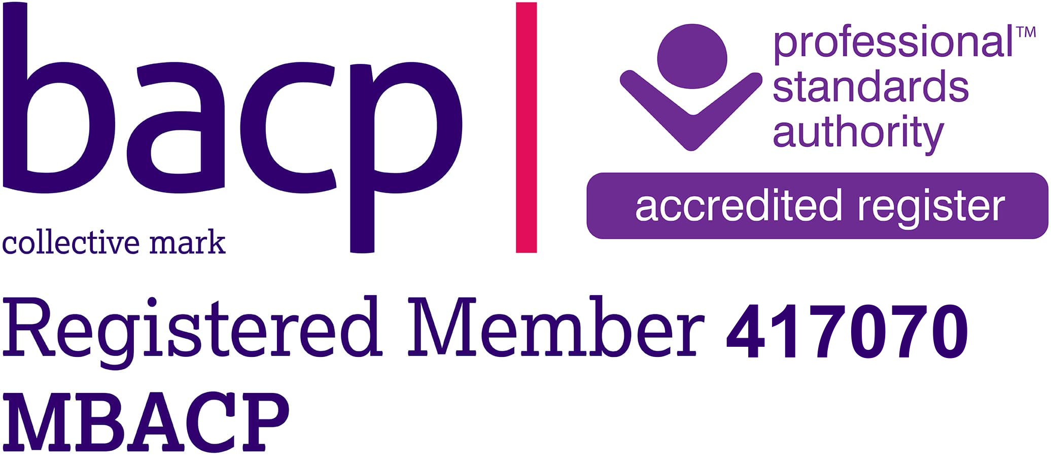BACP Registered Member 417070 - MBACP - Professional Standards Authority Accredited Register
